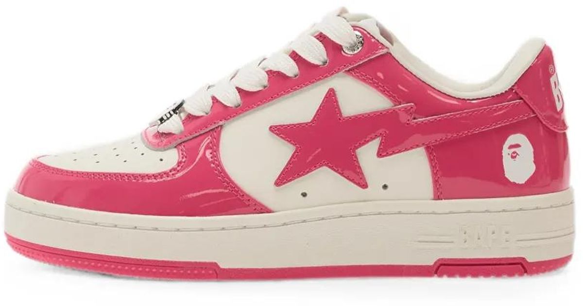 A Bathing Ape Bape Sta 1 エナメルレザースニーカー ピンク | Lyst