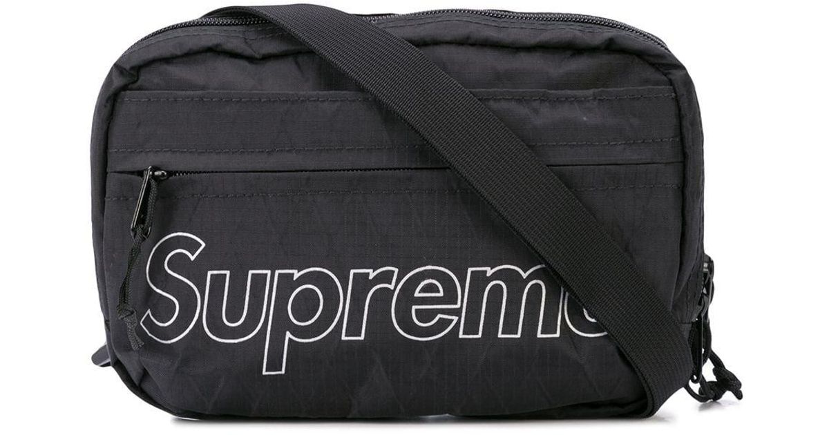 supreme logo print shoulder bag