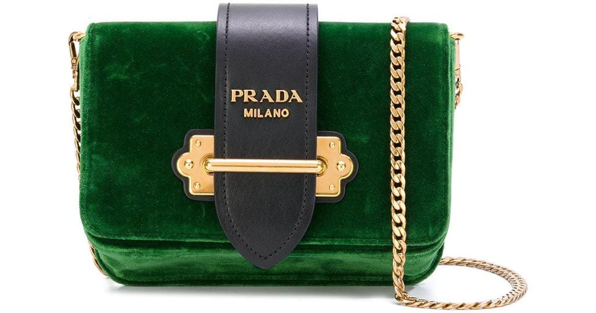 Prada Velvet Cahier Convertible Belt Bag in Green Lyst
