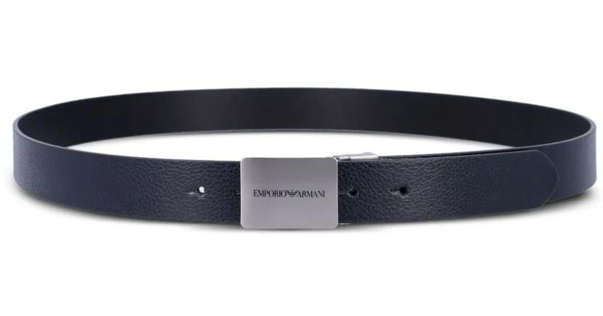 emporio armani logo plate belt