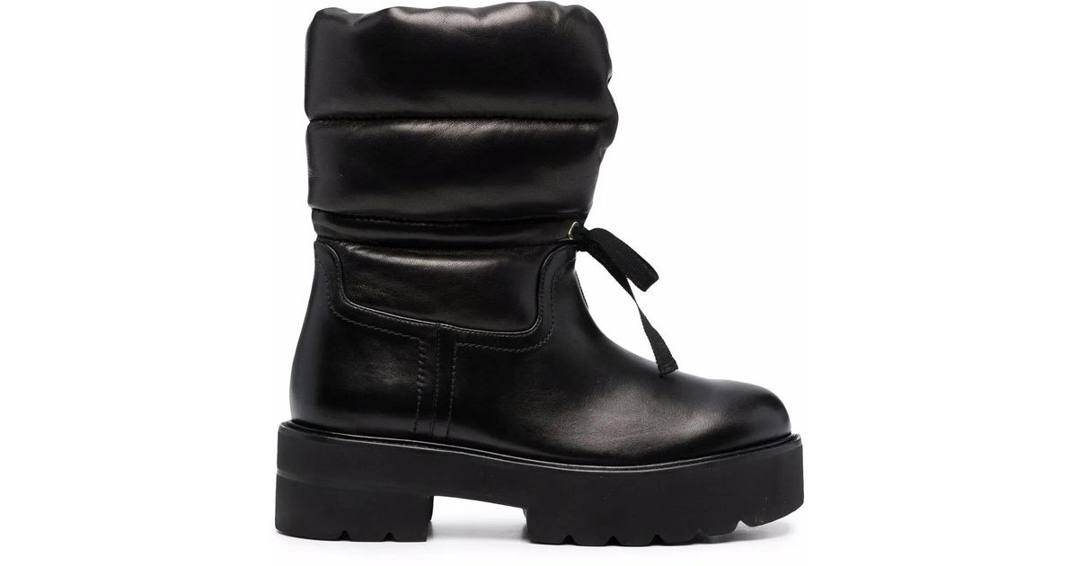 Stuart Foot Stuart Weitzman Quilted Panelled Ankle Boots in Black | Lyst