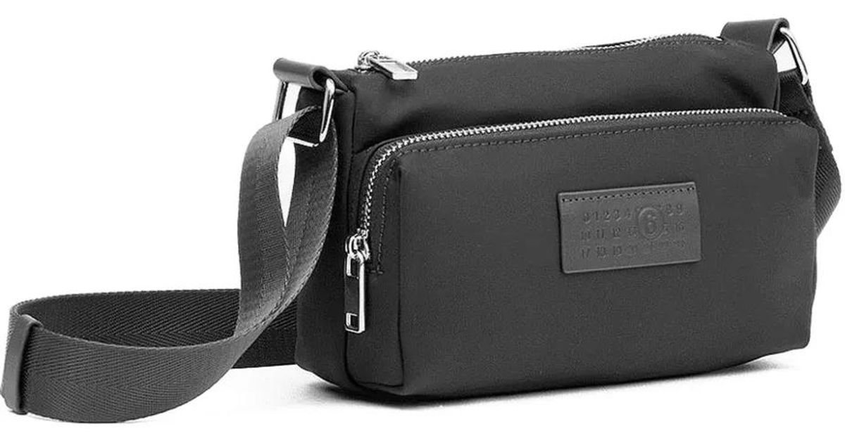MM6 by Maison Margiela Number-Patch Cross Body Bag in Black | Lyst