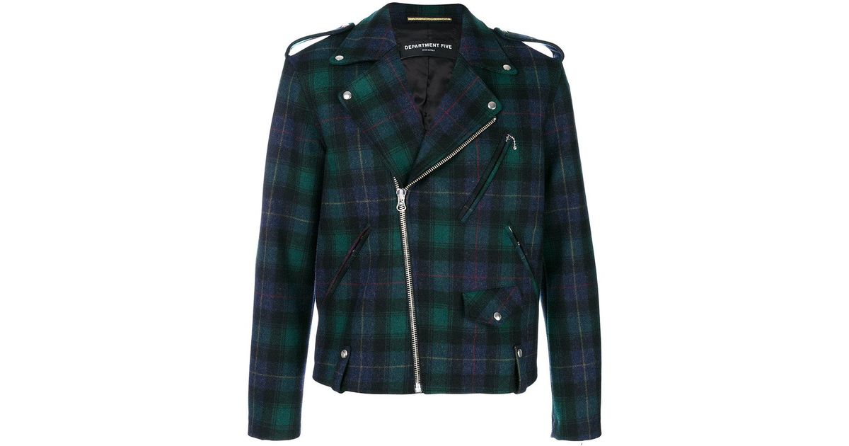 plaid biker jacket