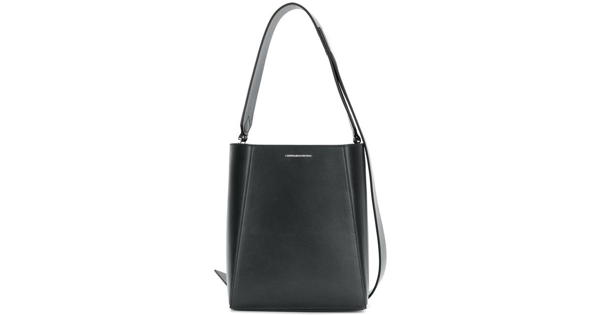 calvin klein leather bucket bag