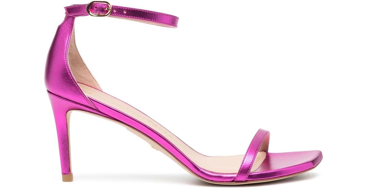 Stuart Weitzman Nudistcurve 75mm Heel Sandals in Pink | Lyst