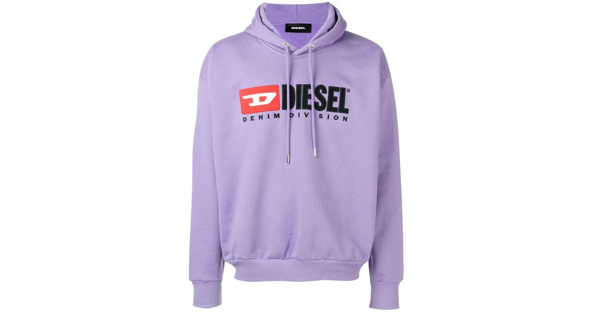 DIESEL Basic Logo Hoodie in Purple for Men | Lyst