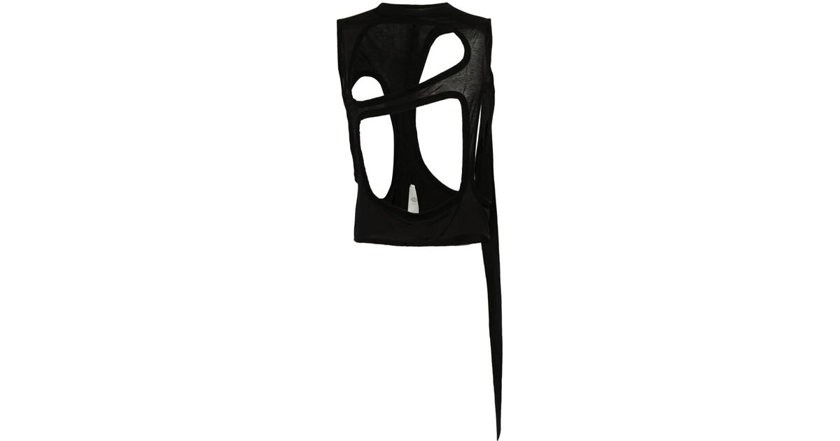 Rick Owens Membrane Cut-Out Tank Top in Black for Men | Lyst
