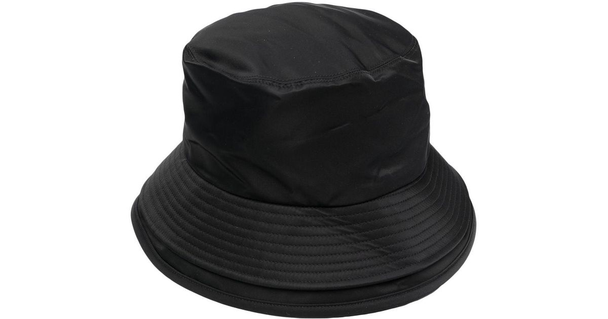 Sacai Narrow-brim Bucket Hat in Black | Lyst