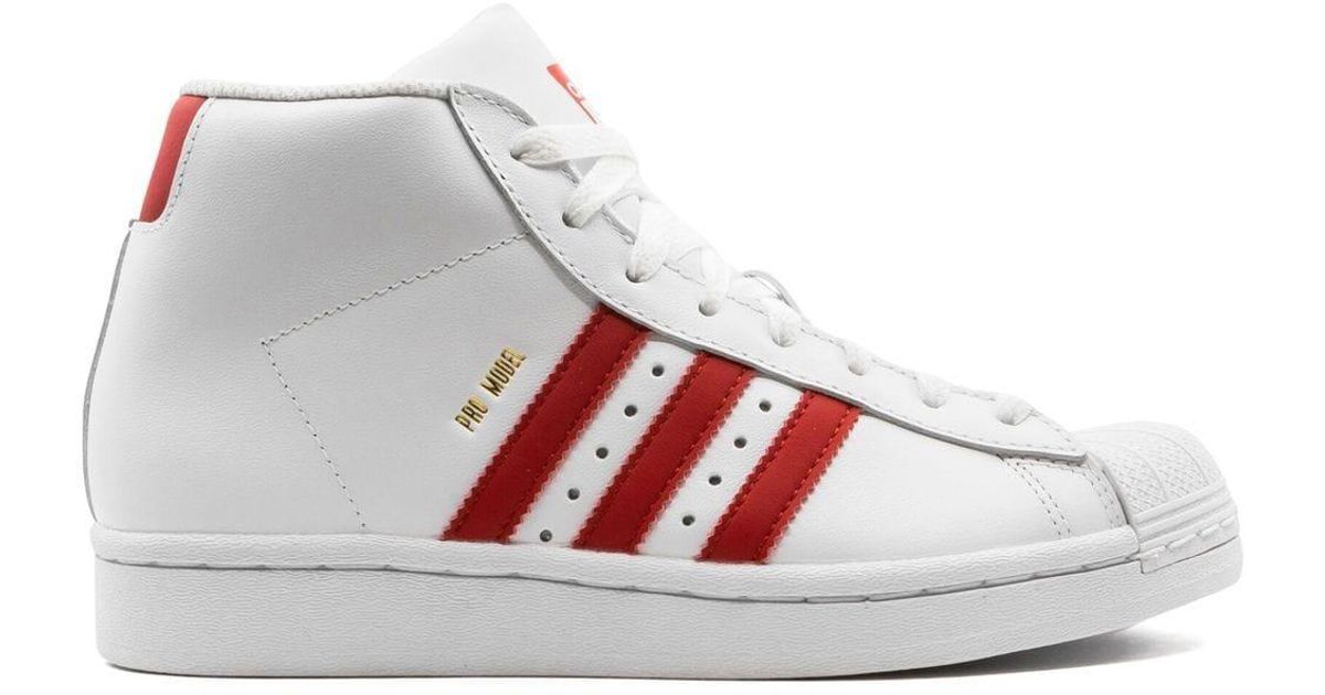 adidas Pro Model High-top Sneakers in White for Men | Lyst