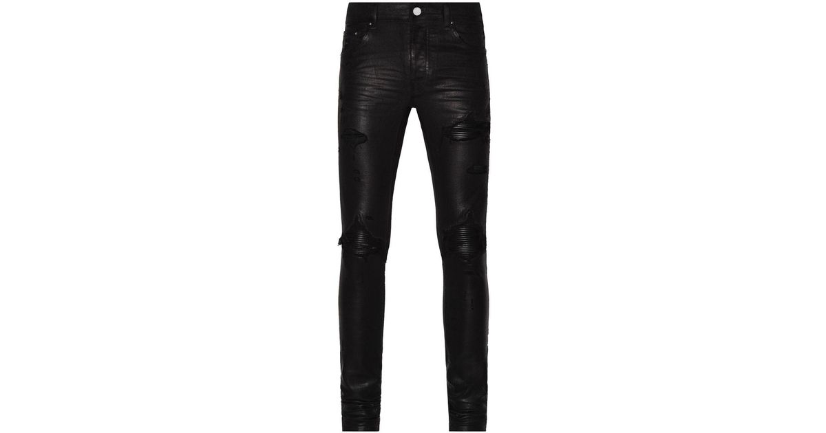 Amiri Coated Mx1 Jeans in Black | Lyst Canada