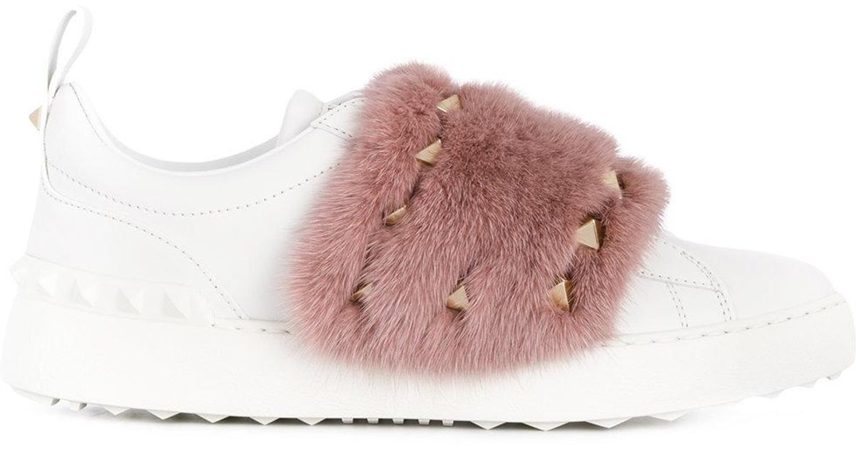 valentino mink fur sneakers