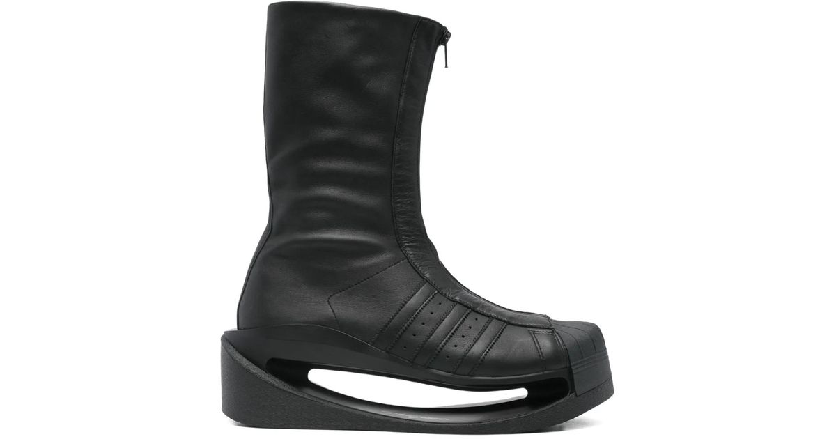 Zip Front Platform Ankle Boot in Gasoline Camel