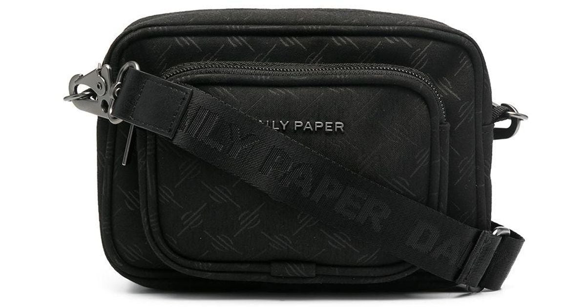 Daily Paper Monogram-print Messenger Bag In Black
