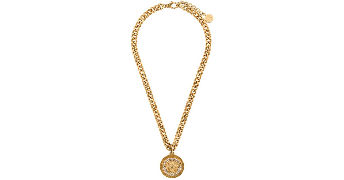 Versace Medusa Logo Medallion Necklace 
