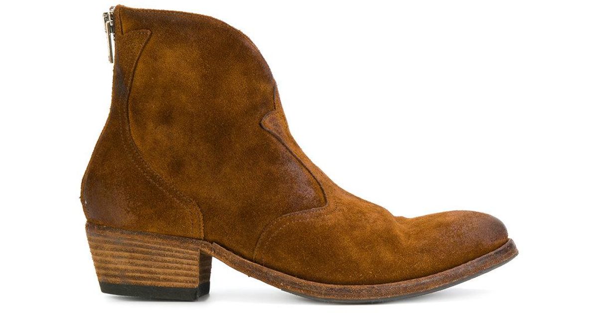 Pantanetti Suede Low Heel Cowboy Boots 