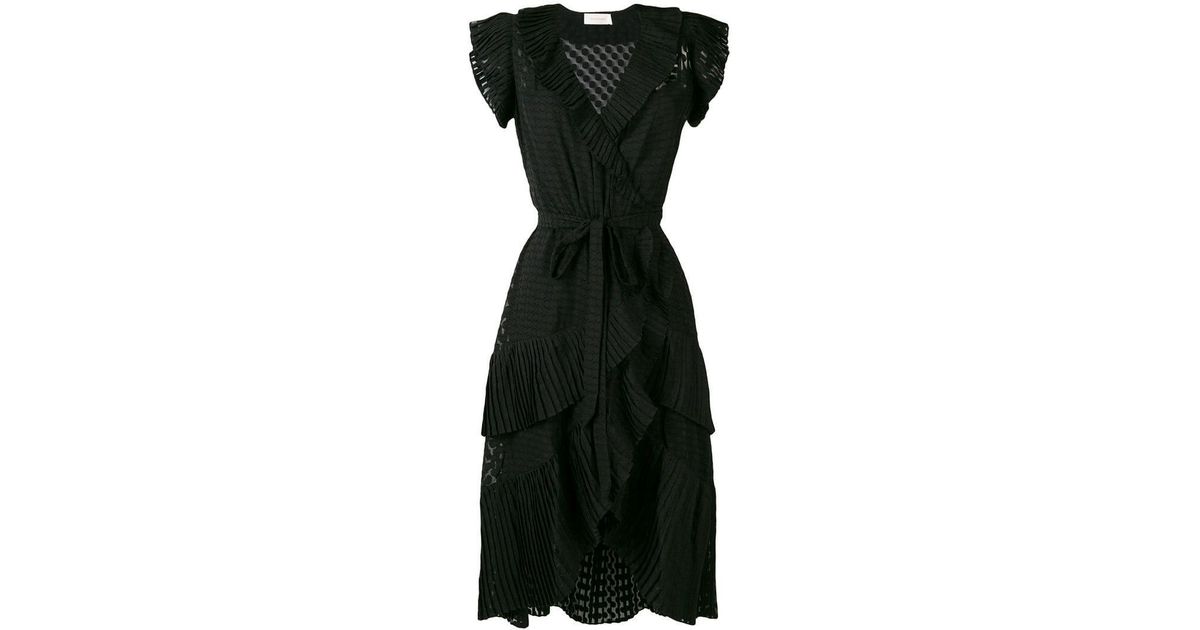 zimmermann plisse wrap dress