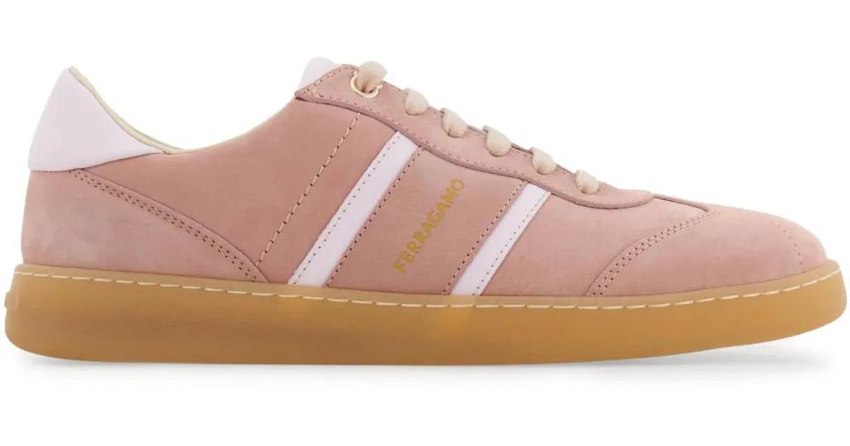 Ferragamo レザースニーカー ピンク | Lyst
