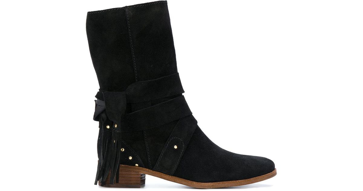 see by chloe studded boots