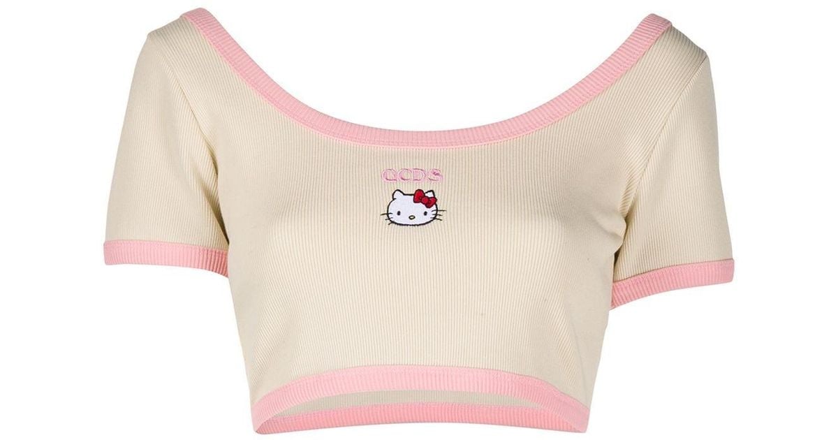 Gcds X Hello Kitty Cropped T-shirt | Lyst