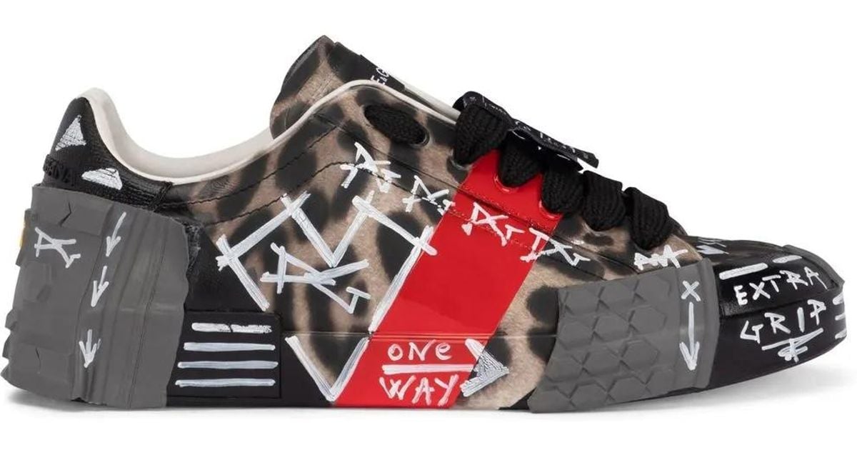 dolce gabbana portofino graffiti sneakers