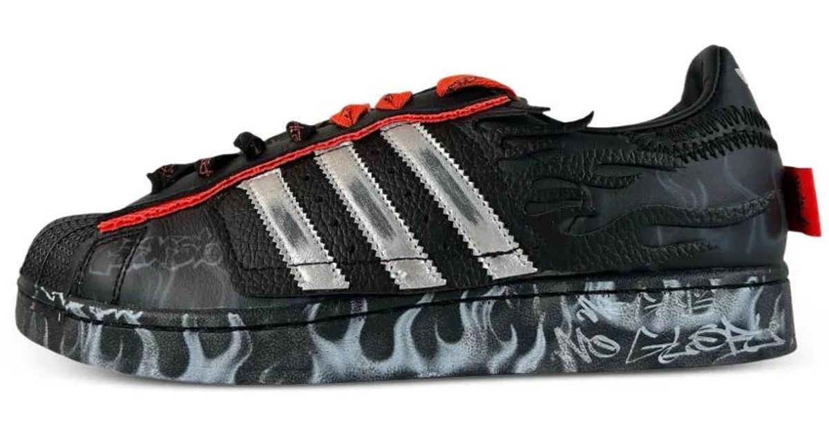 adidas Hellstar Flame-Print Stripes Superstar Sneakers in White for Men |  Lyst