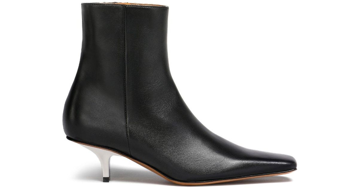 Marni Kittenheel Leather Ankle Boots in Black Lyst