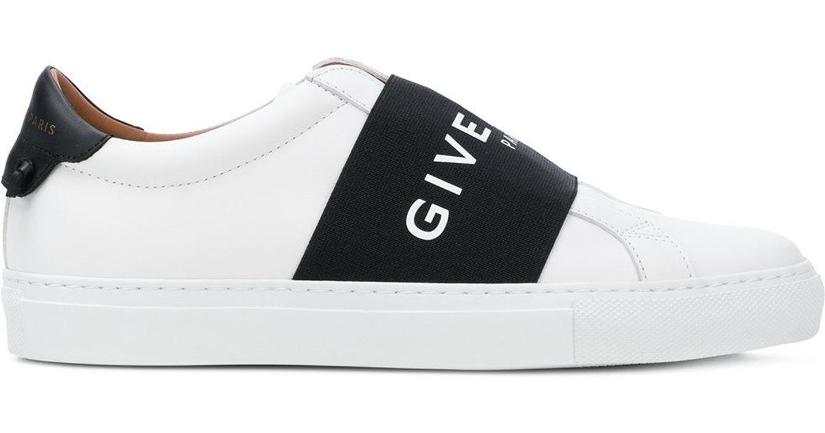 Givenchy Leather Logo Strap Sneakers in White - Lyst