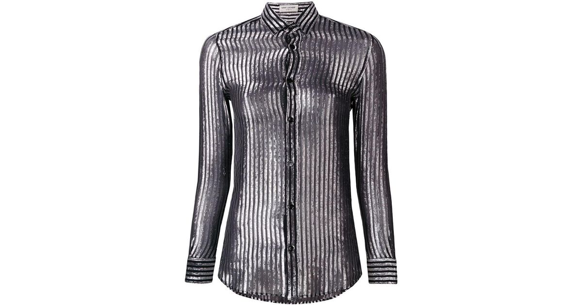 sheer striped blouse