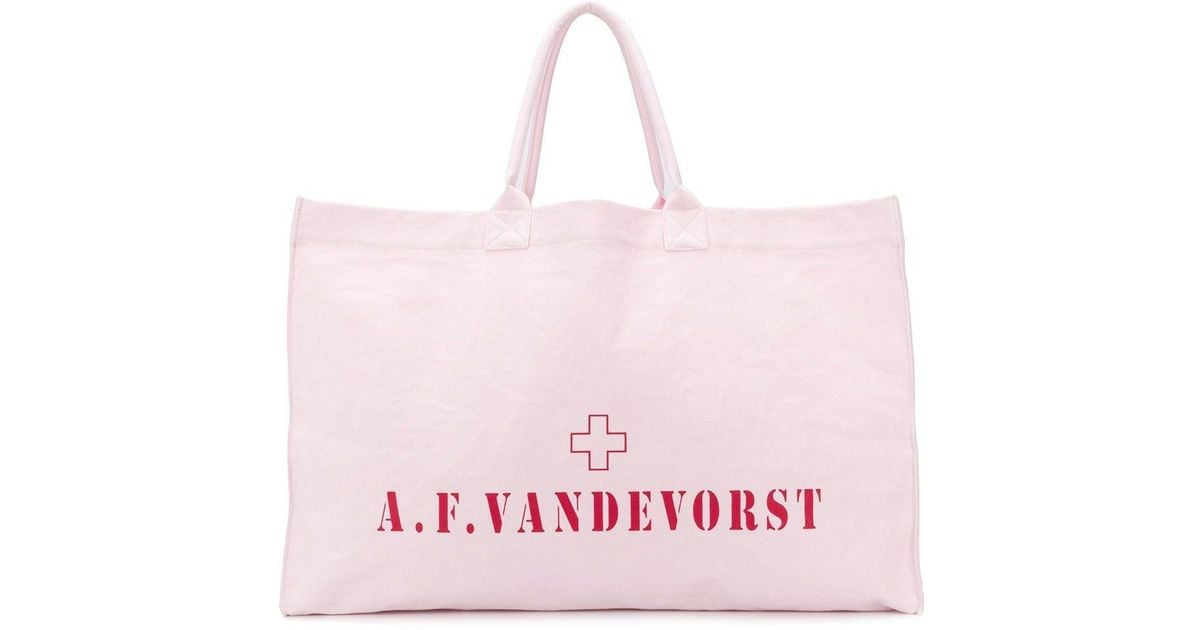 A.F.Vandevorst Canvas Grote Draagtas in het Roze | Lyst NL