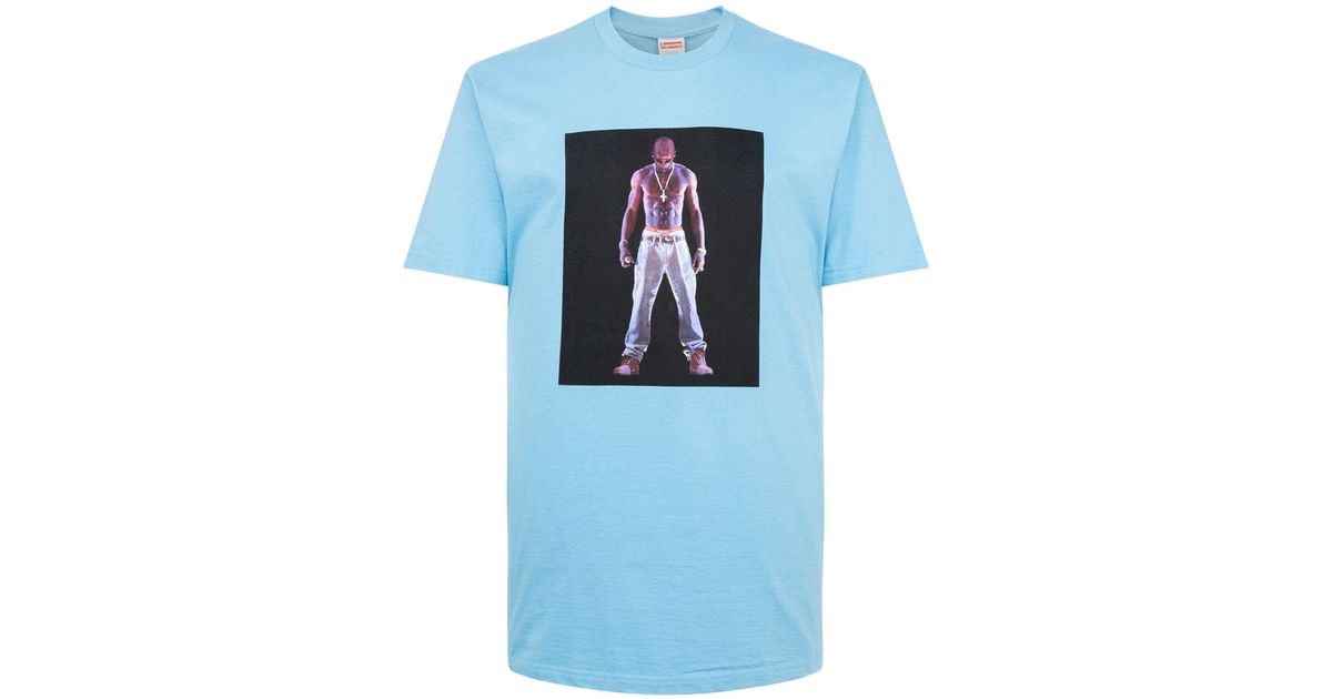 Supreme Cotton Tupac Hologram T-shirt in Blue for Men - Lyst