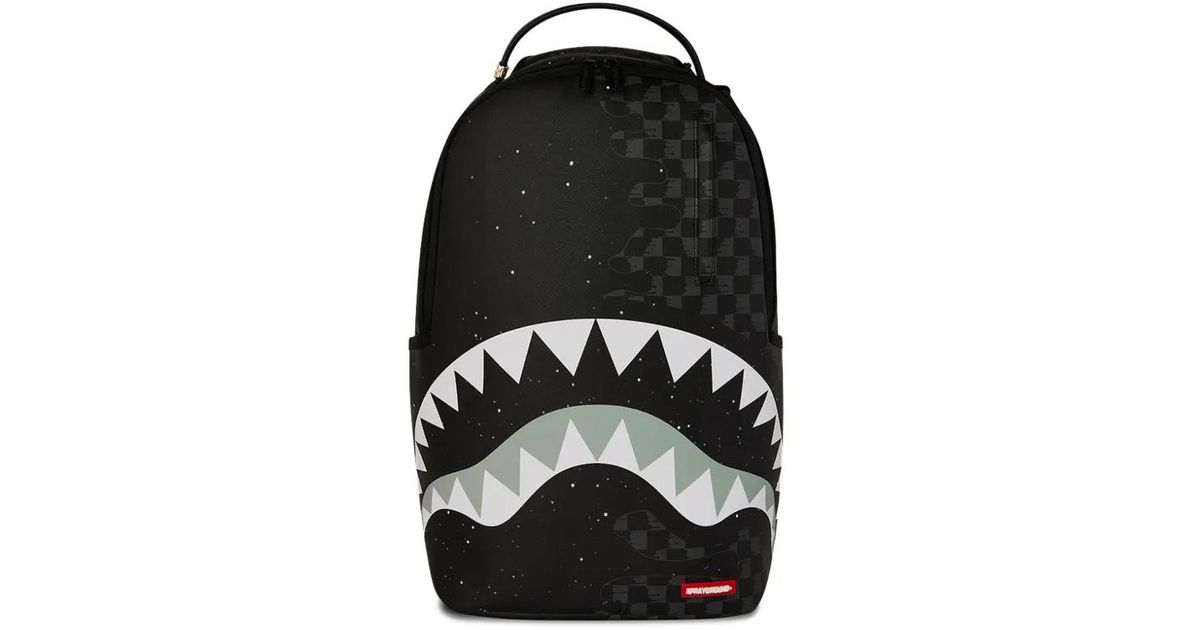 Sprayground Deep Space Drip Shark Checkerboard Backpack in Black for ...