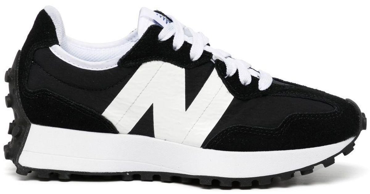 New Balance 327 Lace-up Sneakers in Black | Lyst