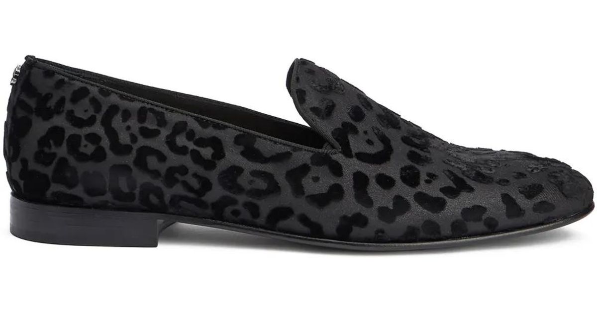 Roberto Cavalli Leopard Loafers in Black for Men | Lyst