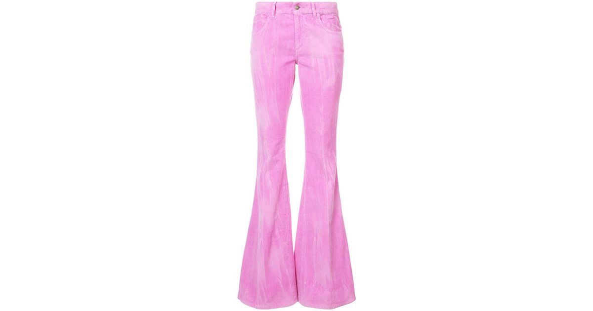 pink corduroy flare pants