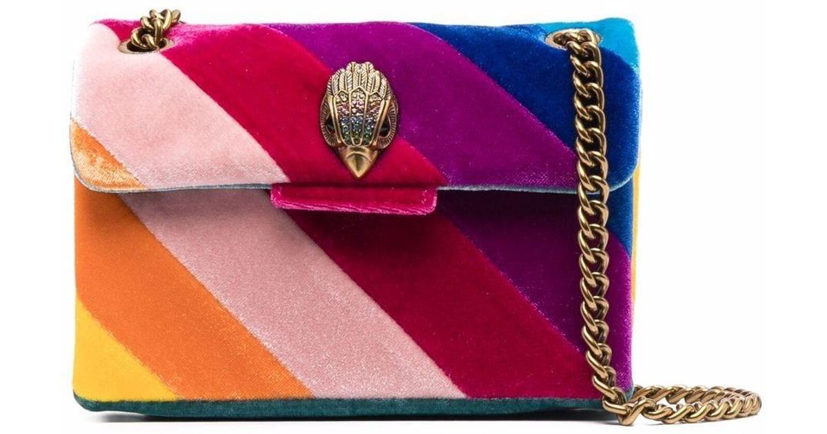 Kurt Geiger Kensington Mini Velvet Crossbody Bag in Pink - Lyst