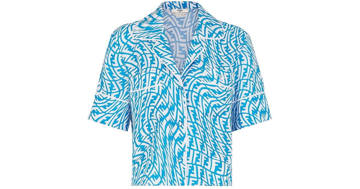 Fendi Ff-logo Two-piece Pajama Set in Blue | Lyst