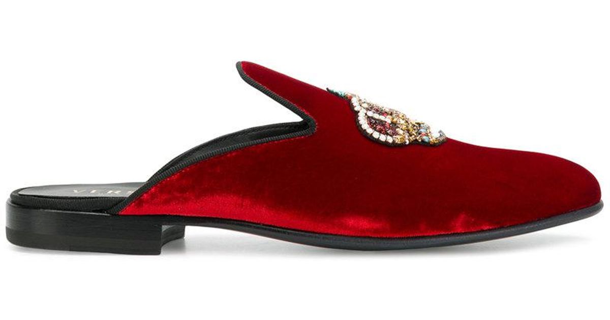 red versace slippers