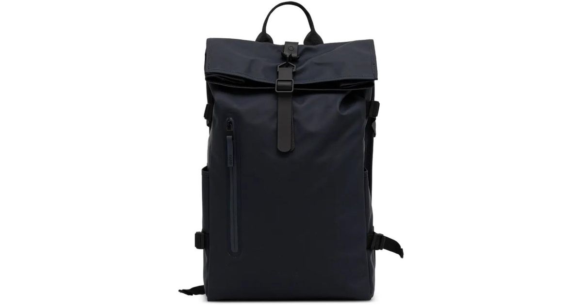 Backpack Rtows Rains Rolltop Rucksack Large Backpack in Black | Lyst