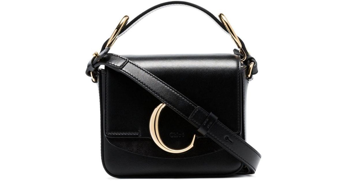 Chloe chloe C Mini Leather Top Handle Bag in Black Lyst Australia