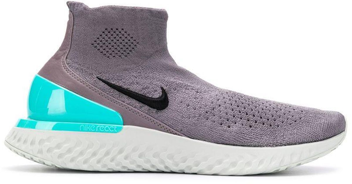 Nike Leder 'Rise React Flyknit' Sneakers in Grau für Herren | Lyst DE