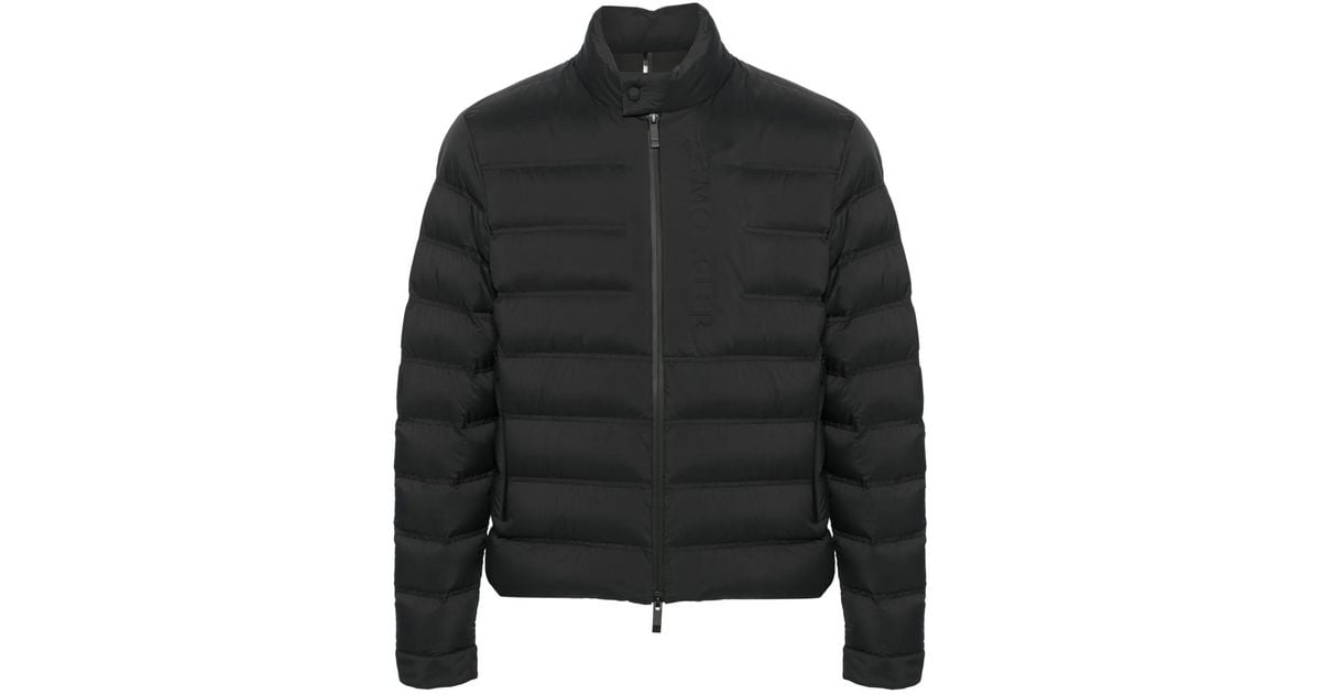 Moncler Logo-Embossed Quilted Jacket in Black for Men Lyst UK