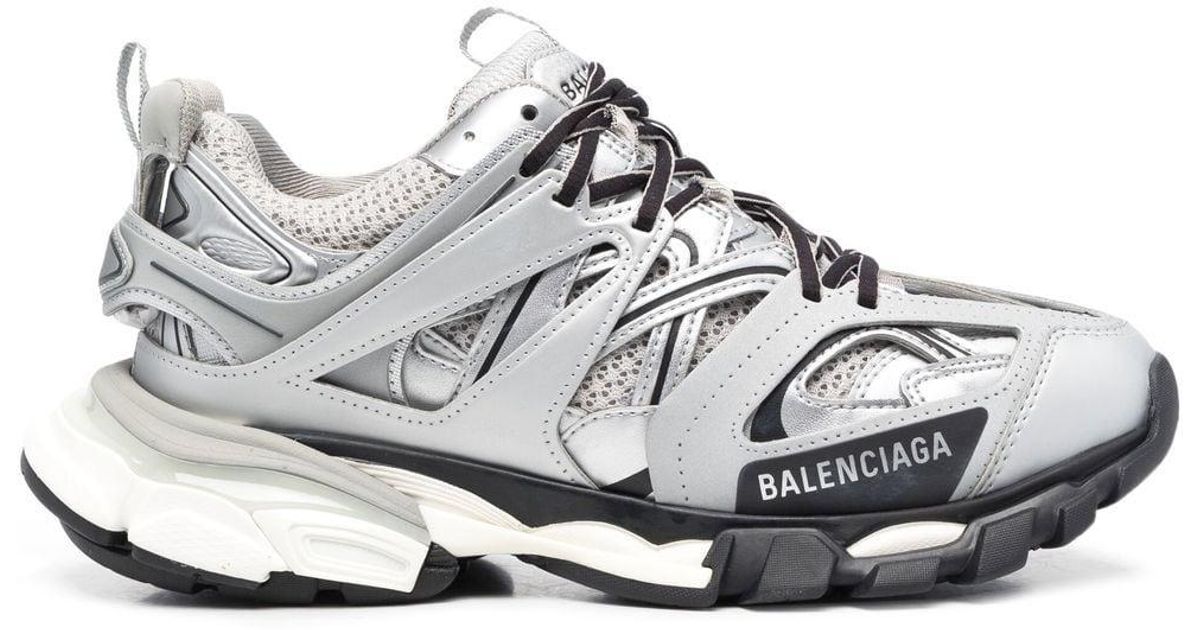 Balenciaga Track Panelled Chunky Sneakers in Silver (Metallic) Lyst UK
