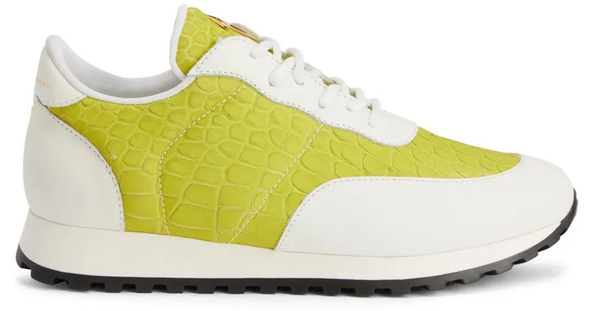 Giuseppe Zanotti Jimi Running Leather Sneakers in Yellow Lyst UK