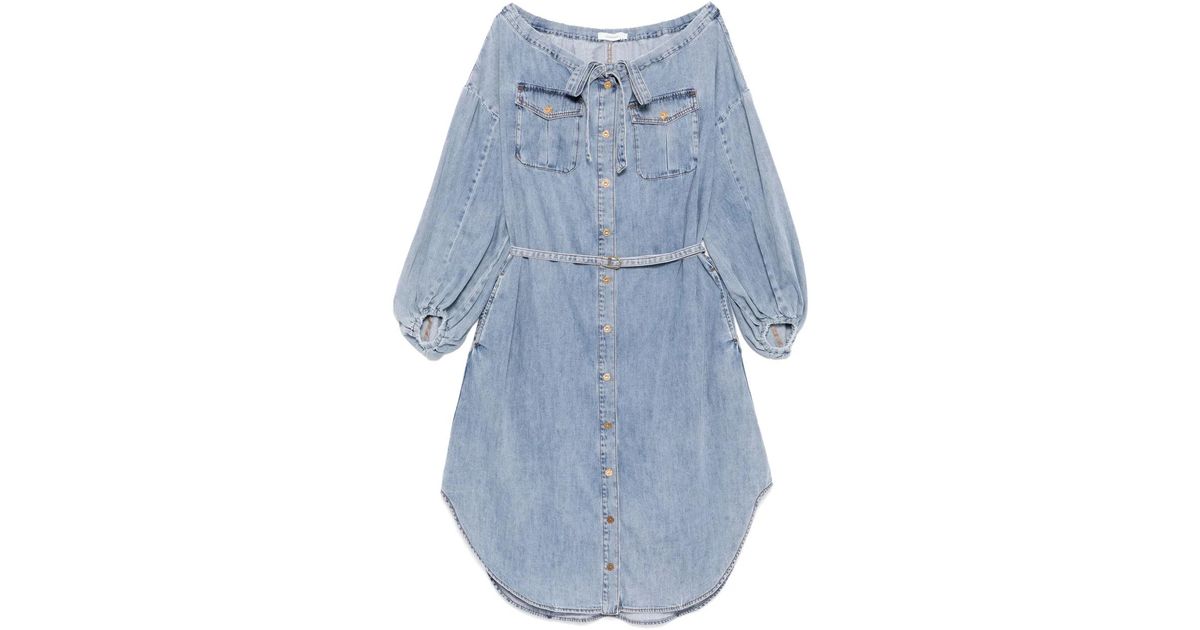 Zimmermann Denim Midi Tunic in Blue | Lyst