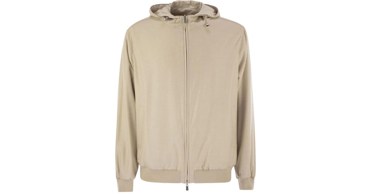 Fedeli Start Reversible Hooded Bomber Jacket in Natural for Men | Lyst