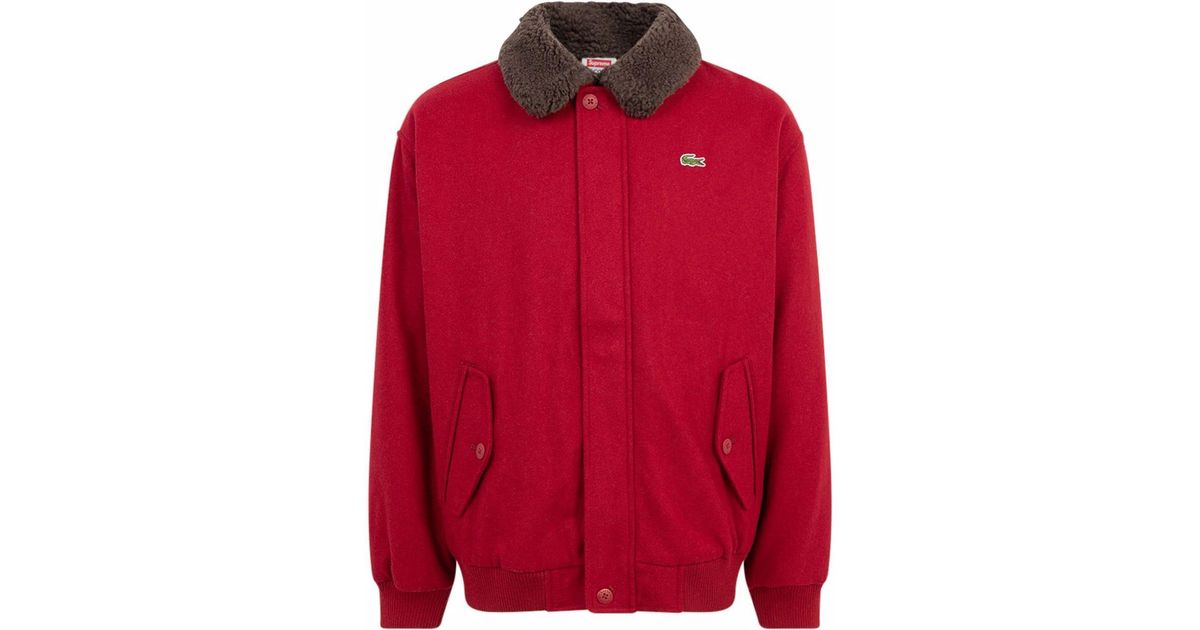 supreme lacoste wool bomber jacket
