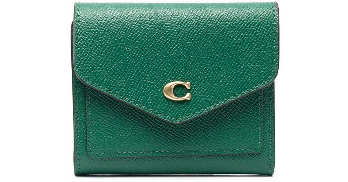 COACH Wyn Leather Wallet in Green | Lyst Canada