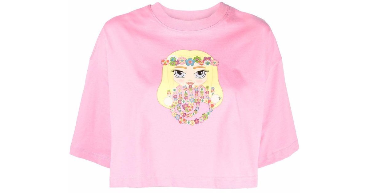 Chiara Ferragni Cotton Graphic-print Short-sleeved T-shirt in Pink 