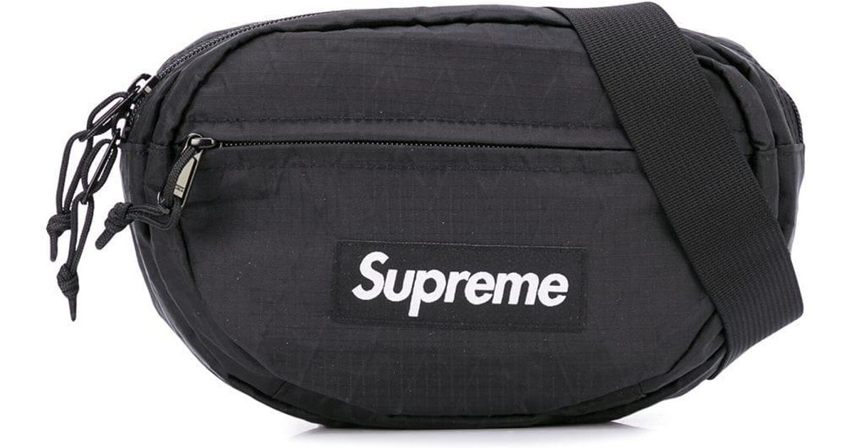 Supreme Logo Patch Belt Bag in Black for Men Lyst