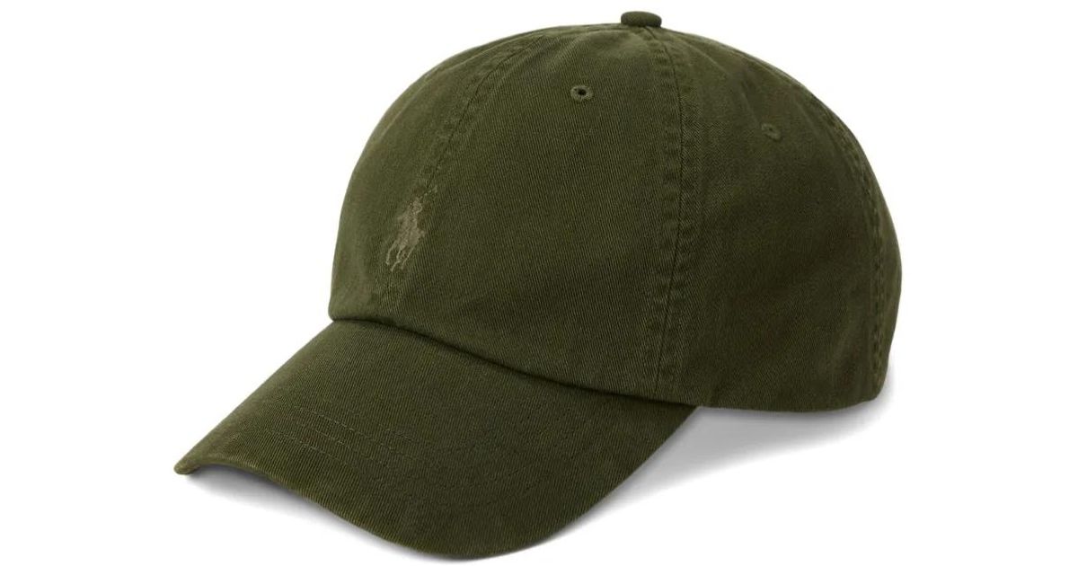 Polo Ralph Lauren Garment-Dyed Cap in Green for Men | Lyst